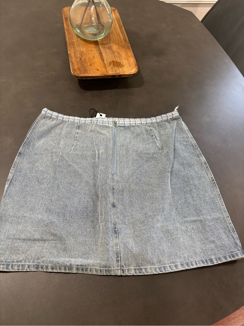 Casual Light Blue Denim A-Line Skirt